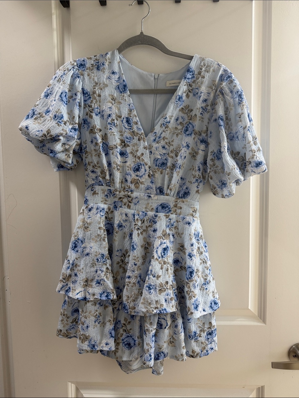 Altar'd State Light Blue Floral Romper